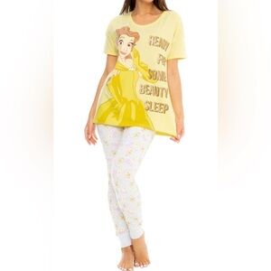 Disney Women's Yellow Beauty Sleep Pajama Top XL